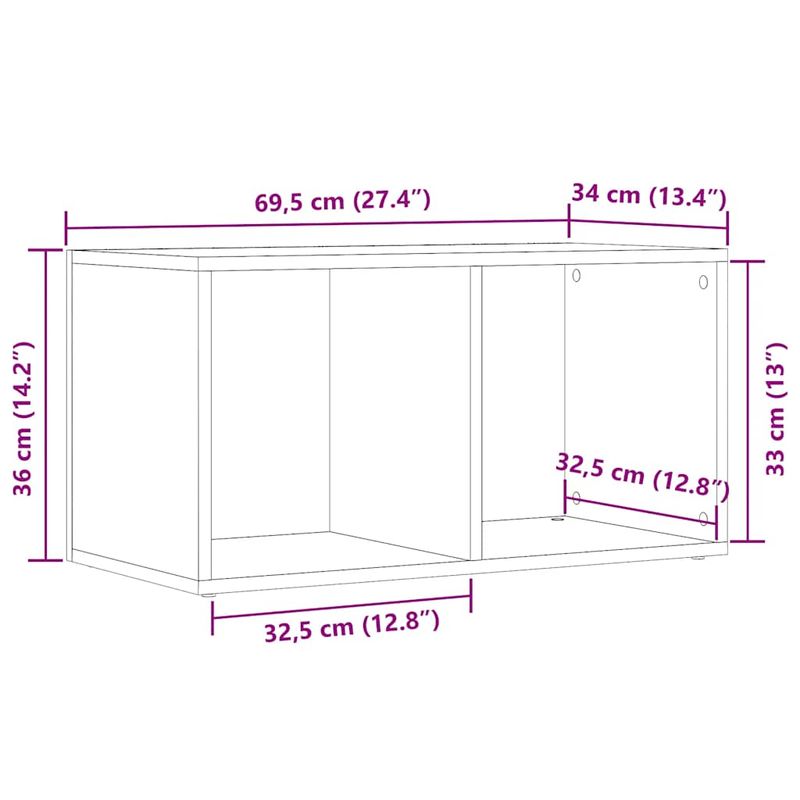 Casa si Gradina - Mobilier - Organizare si depozitare - Cutii depozitare - Cutie depozitare, stejar artizanal 69,5x34x36 cm lemn prelucrat - Infinity.ro