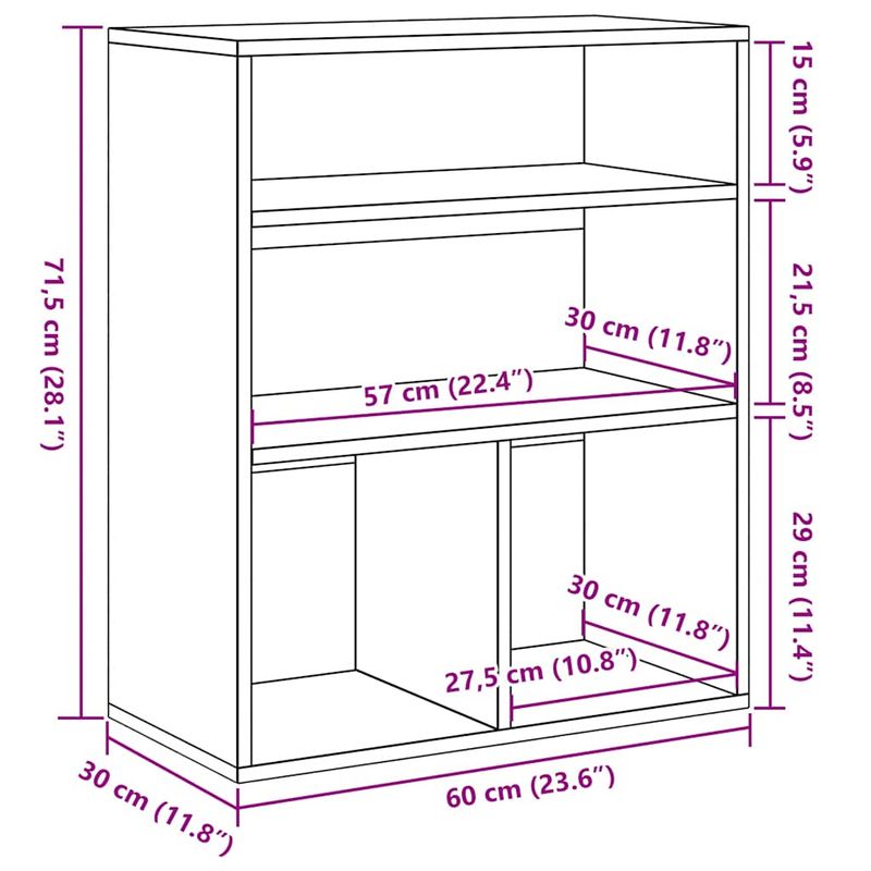 Casa si Gradina - Mobilier - Biblioteci si rafturi - Biblioteci - Biblioteca, stejar Sonoma, 60x30x71,5 cm, lemn prelucrat - Infinity.ro