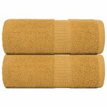 Casa si Gradina - Textile si covoare - Textile baie - Prosoape - Prosoape de sapun 2 buc Aur 30x30 cm 360 g/m² 100% bumbac - Infinity.ro