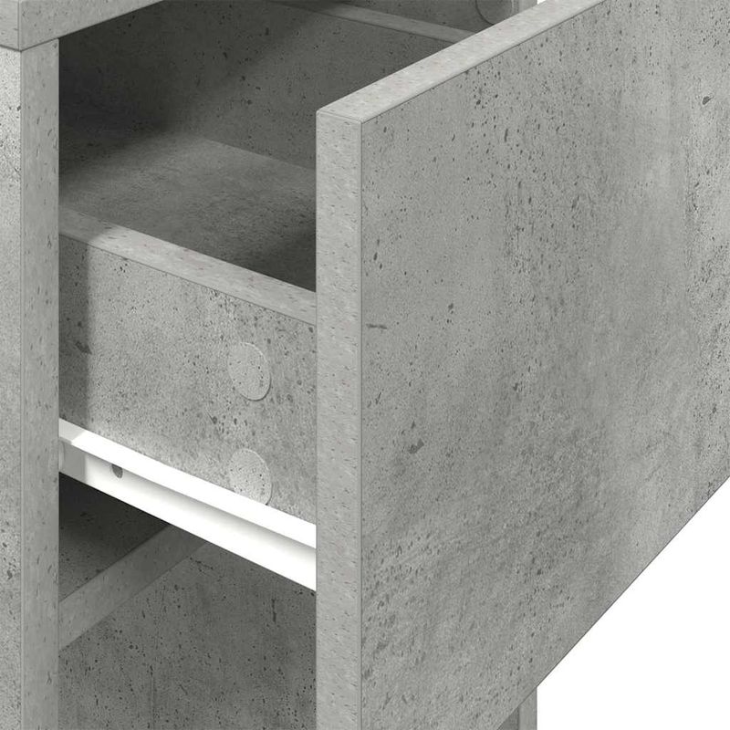Casa si Gradina - Mobilier - Mese si birouri - Birouri - Suport turn computer cu sertar gri beton 30x44x74 cm - Infinity.ro