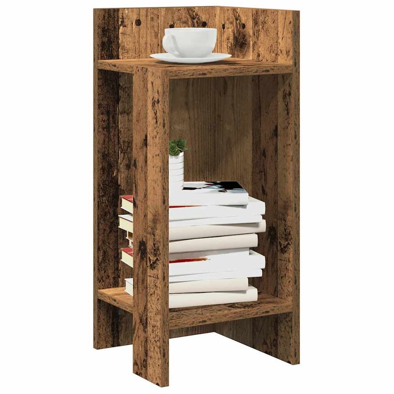 Casa si Gradina - Mobilier - Mese si birouri - Mese living - Masa laterala cu raft lemn vechi 25,5x27x60 cm - Infinity.ro