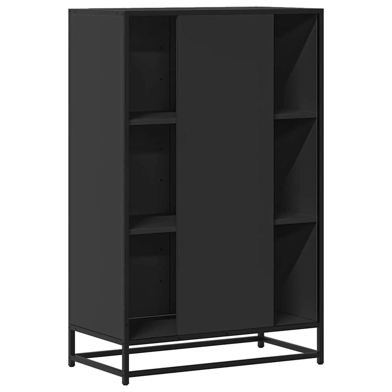 Casa si Gradina - Mobilier - Comode si corpuri - Comode - Dulapuru negru 68x35x106,5 cm lemn si metal prelucrat - Infinity.ro