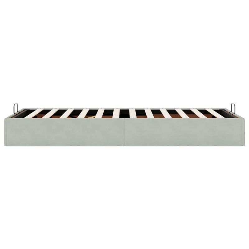Casa si Gradina - Mobilier - Paturi si accesorii - Paturi - Cadru pat otoman fara saltea Gri deschis 100x200 cm catifea - Infinity.ro