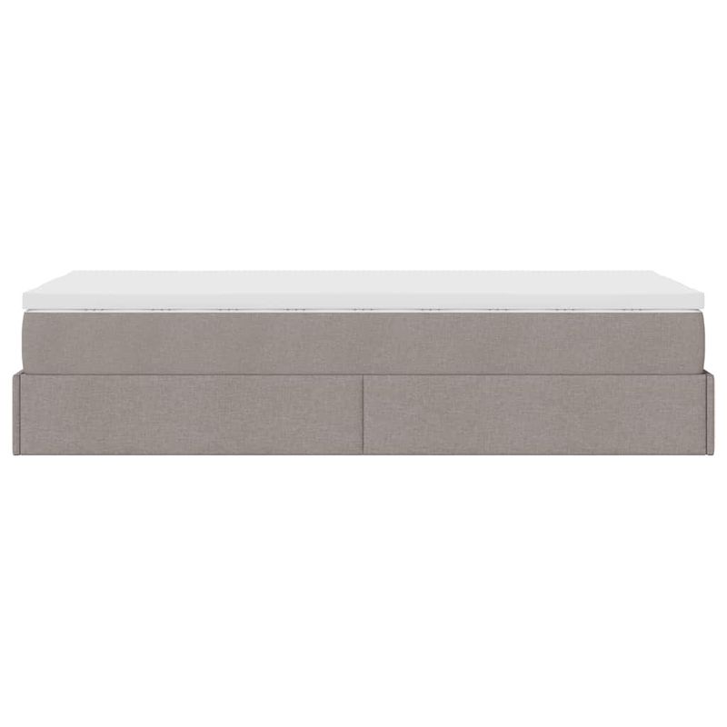 Casa si Gradina - Mobilier - Paturi si accesorii - Paturi - Cadru de pat otoman cu saltea Taupe 90x190cm Material - Infinity.ro
