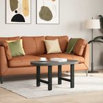 Casa si Gradina - Mobilier - Feronerie si accesorii mobila - Picioare masuta de cafea Negru 2 buc 60x(42-43) cm Otel - Infinity.ro