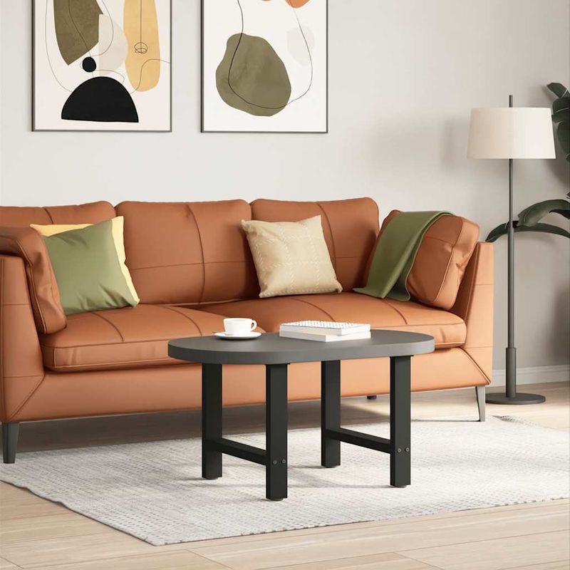 Casa si Gradina - Mobilier - Feronerie si accesorii mobila - Picioare masuta de cafea Negru 2 buc 60x(42-43) cm Otel - Infinity.ro