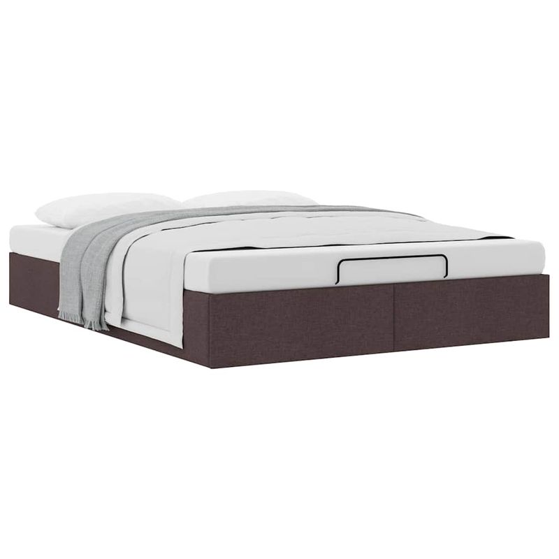 Casa si Gradina - Mobilier - Paturi si accesorii - Paturi - Cadru pat otoman fara saltea tesatura maro inchis 140x190 cm - Infinity.ro