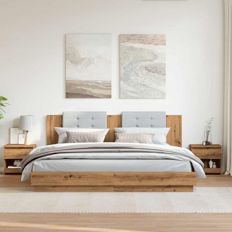 Casa si Gradina - Mobilier - Comode si corpuri - Noptiere - Noptiere 2 buc Stejar Artisan 40x30x39 cm Lemn prelucrat - Infinity.ro
