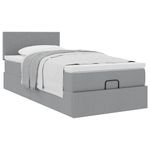 Casa si Gradina - Mobilier - Paturi si accesorii - Paturi - Cadru de pat otoman cu saltea tesatura gri deschis 90x190cm - Infinity.ro