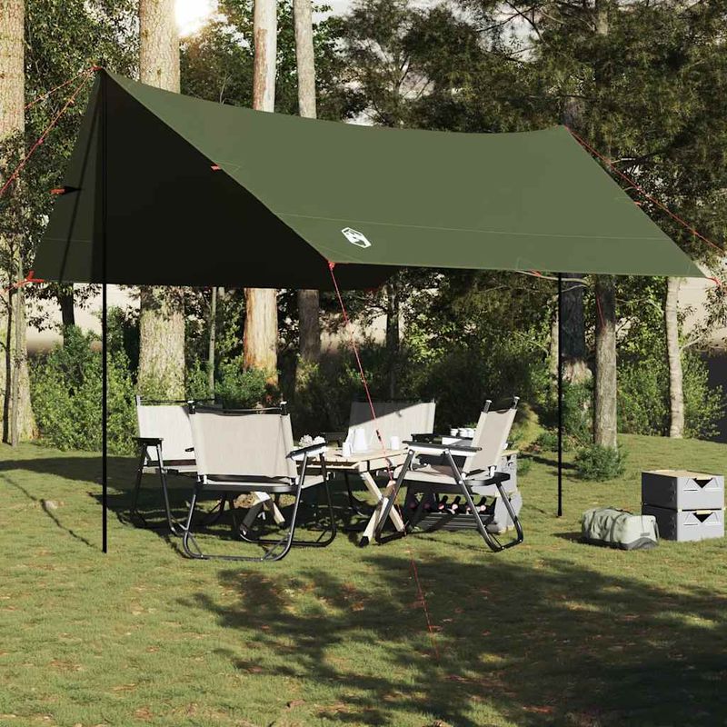 Sport si Outdoor - Camping - Copertine si adaposturi - Prelata de camping verde masliniu, 438x376x212 cm, impermeabila - Infinity.ro