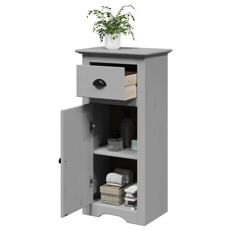 Casa si Gradina - Mobilier - Mobilier baie - Comode baie - Dulap de baie „BODO” Gri 44x30x90 cm - Infinity.ro