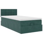 Casa si Gradina - Mobilier - Paturi si accesorii - Paturi - Cadru de pat otoman cu saltea catifea verde inchis 90x200cm - Infinity.ro