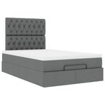 Casa si Gradina - Mobilier - Paturi si accesorii - Paturi - Cadru pat otoman cu saltea tesatura gri inchis 120x200 cm - Infinity.ro