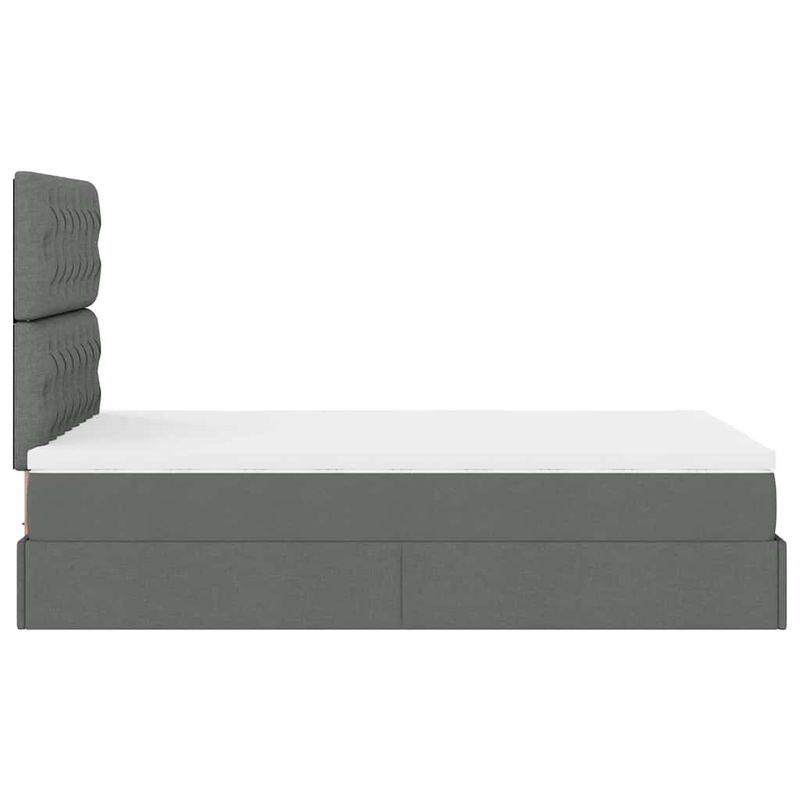 Casa si Gradina - Mobilier - Paturi si accesorii - Paturi - Cadru pat otoman cu saltea tesatura gri inchis 120x200 cm - Infinity.ro