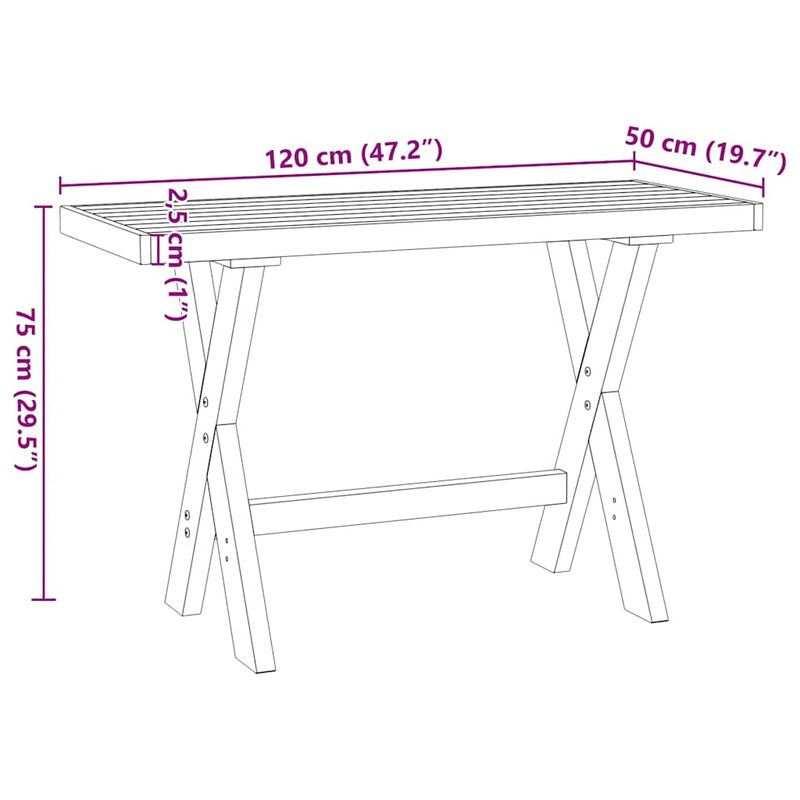 Casa si Gradina - Mobilier - Mese si birouri - Birouri - Birou NOAIN Picioare in forma X 120x50x75 cm lemn masiv de pin - Infinity.ro