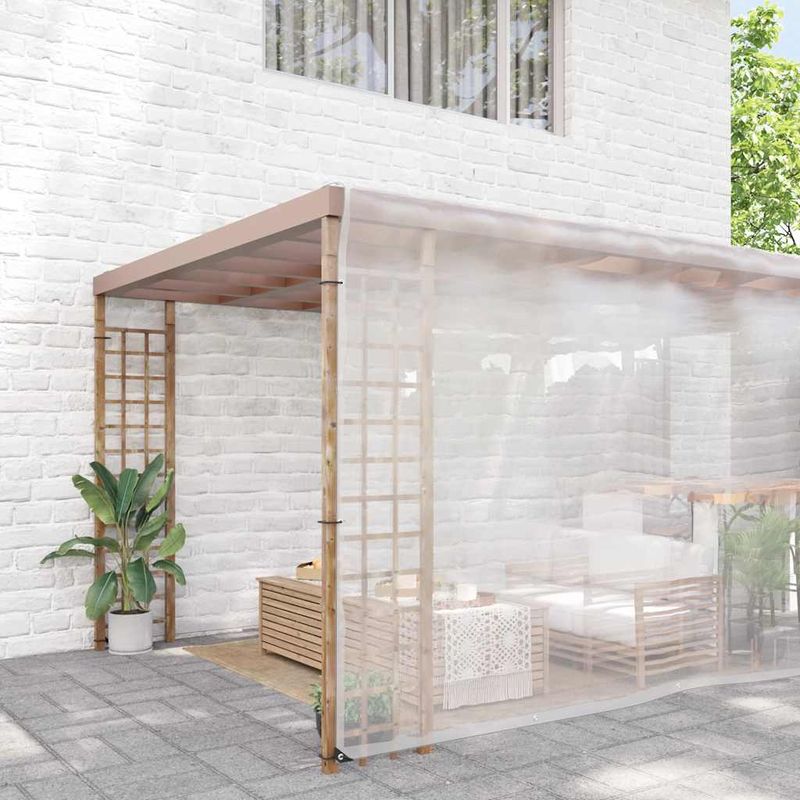 Casa si Gradina - Gradina si terasa - Umbrele si pavilioane - Pavilioane - Prelata transparenta cu ochiuri 8x8 m polietilena - Infinity.ro