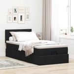 Casa si Gradina - Mobilier - Paturi si accesorii - Paturi - Cadru pat otoman cu saltea tesatura neagra 80x200 cm - Infinity.ro