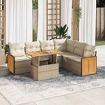 Casa si Gradina - Gradina si terasa - Mobilier exterior - Seturi mobila gradina - Set canapele gradina cu perne 7 piese bej poliratan/lemn acacia - Infinity.ro