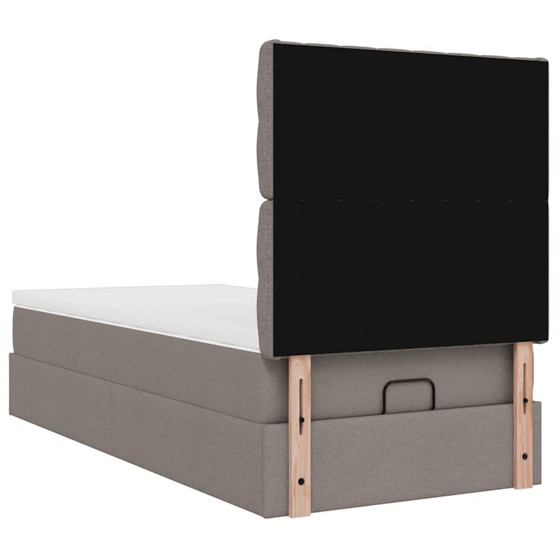 Casa si Gradina - Mobilier - Paturi si accesorii - Paturi - Cadru de pat otoman cu saltea Taupe 90x190cm Material - Infinity.ro