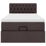 Casa si Gradina - Mobilier - Paturi si accesorii - Paturi - Cadru de pat otoman cu saltea tesatura maro inchis 90x190cm - Infinity.ro