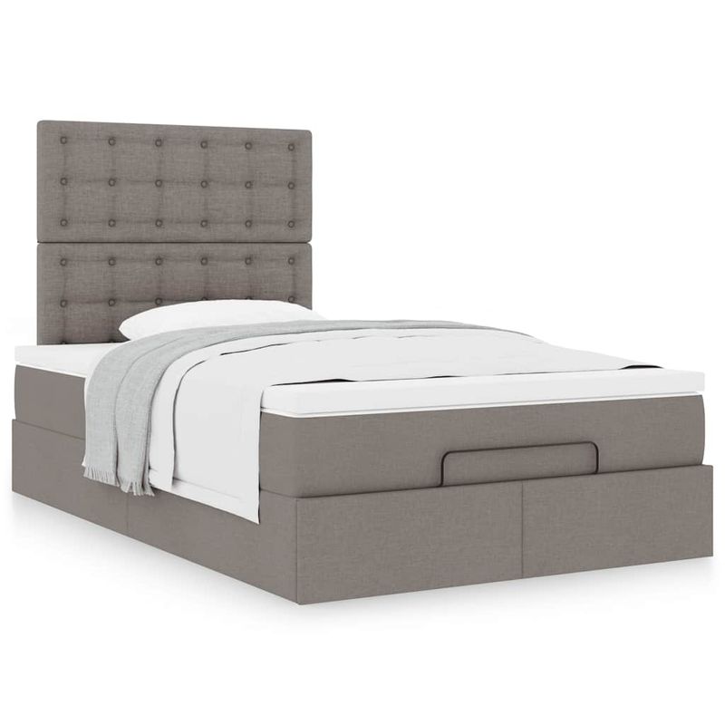 Casa si Gradina - Mobilier - Paturi si accesorii - Paturi - Cadru de pat otoman cu saltea Taupe 120x200cm Material - Infinity.ro
