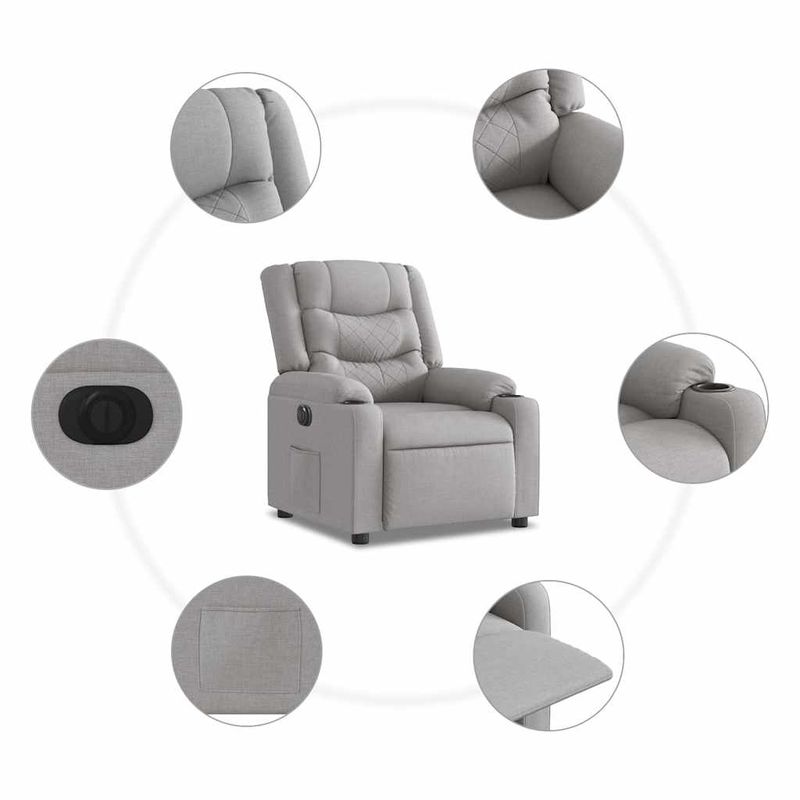 Casa si Gradina - Mobilier - Scaune si fotolii - Fotolii - Fotoliu reclinabil electric Cloud Grey Fabric - Infinity.ro