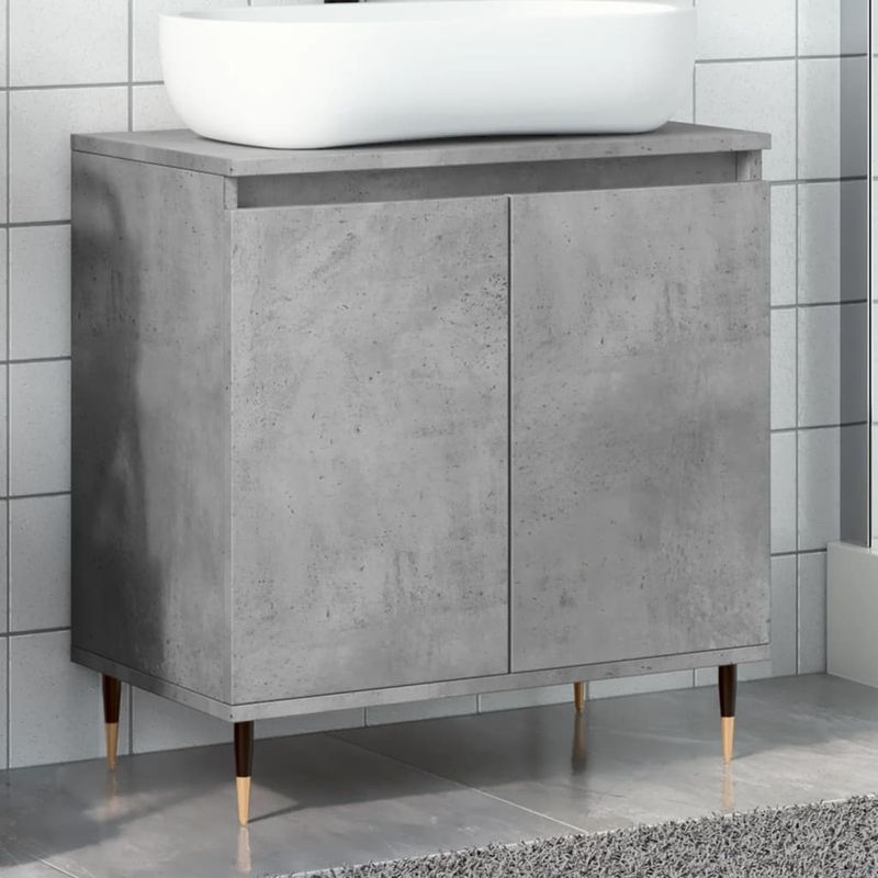 Casa si Gradina - Mobilier - Mobilier baie - Comode baie - Dulap de baie, gri beton, 58x33x60 cm, lemn prelucrat - Infinity.ro