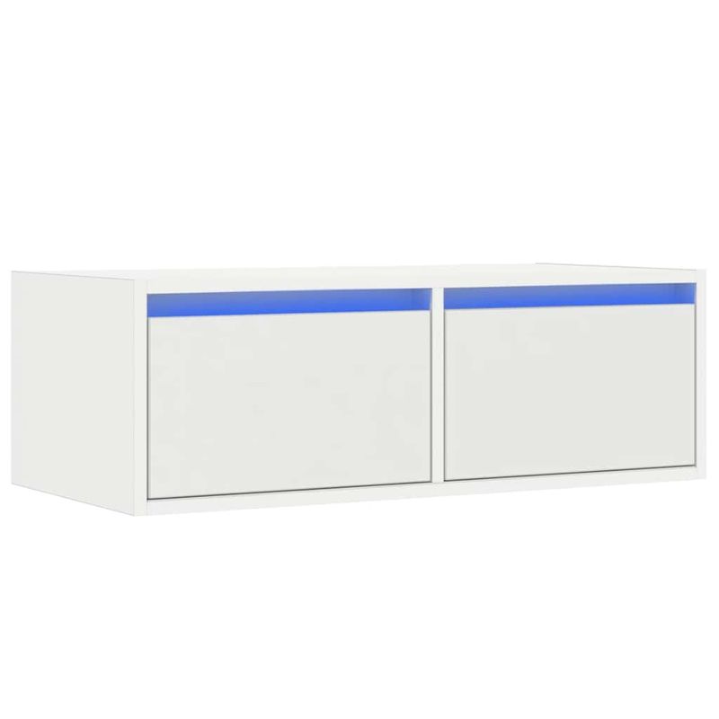 Casa si Gradina - Mobilier - Comode si corpuri - Comode - Dulap TV cu lumini LED alb 75x35,5x25 cm - Infinity.ro