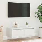 Casa si Gradina - Mobilier - Comode si corpuri - Comode - Dulap TV cu lumini LED alb 75x35,5x25 cm - Infinity.ro
