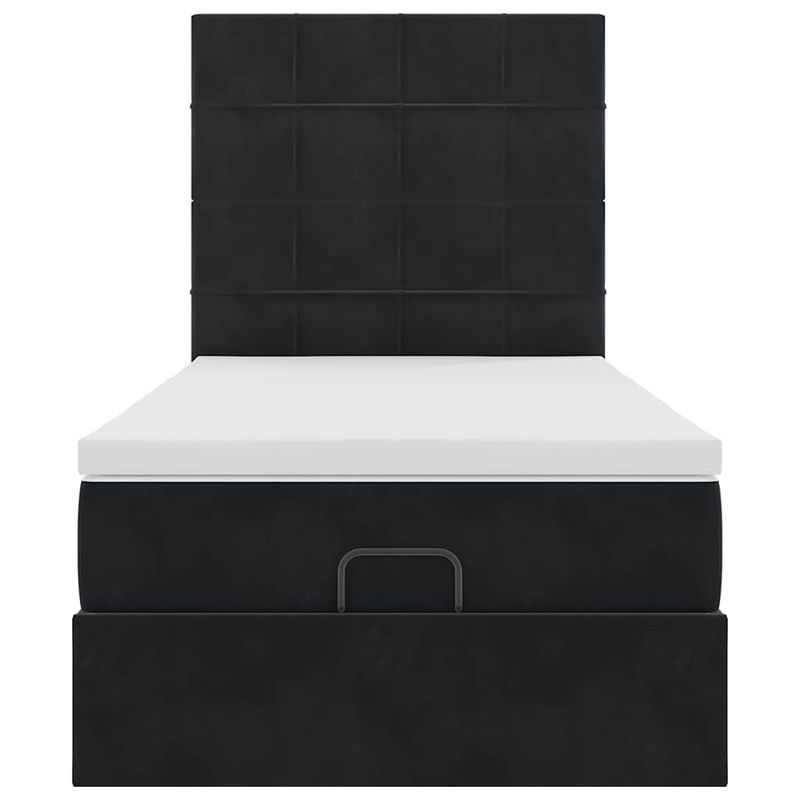 Casa si Gradina - Mobilier - Paturi si accesorii - Paturi - Cadru de pat otoman cu saltele, catifea neagra 100x200cm - Infinity.ro