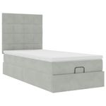 Casa si Gradina - Mobilier - Paturi si accesorii - Paturi - Cadru de pat otoman cu saltele Gri deschis 90x200cm catifea - Infinity.ro