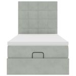 Casa si Gradina - Mobilier - Paturi si accesorii - Paturi - Cadru de pat otoman cu saltele Gri deschis 90x200cm catifea - Infinity.ro