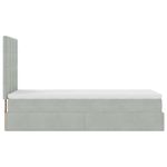 Casa si Gradina - Mobilier - Paturi si accesorii - Paturi - Cadru de pat otoman cu saltele Gri deschis 90x200cm catifea - Infinity.ro