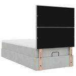 Casa si Gradina - Mobilier - Paturi si accesorii - Paturi - Cadru de pat otoman cu saltele Gri deschis 90x200cm catifea - Infinity.ro