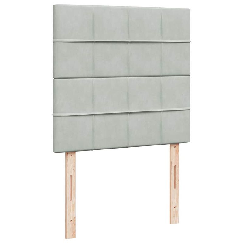 Casa si Gradina - Mobilier - Paturi si accesorii - Paturi - Cadru de pat otoman cu saltele Gri deschis 90x200cm catifea - Infinity.ro