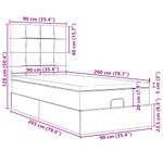 Casa si Gradina - Mobilier - Paturi si accesorii - Paturi - Cadru de pat otoman cu saltele Gri deschis 90x200cm catifea - Infinity.ro