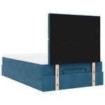 Casa si Gradina - Mobilier - Paturi si accesorii - Paturi - Cadru pat otoman cu saltele Albastru inchis 120x200cm catifea - Infinity.ro