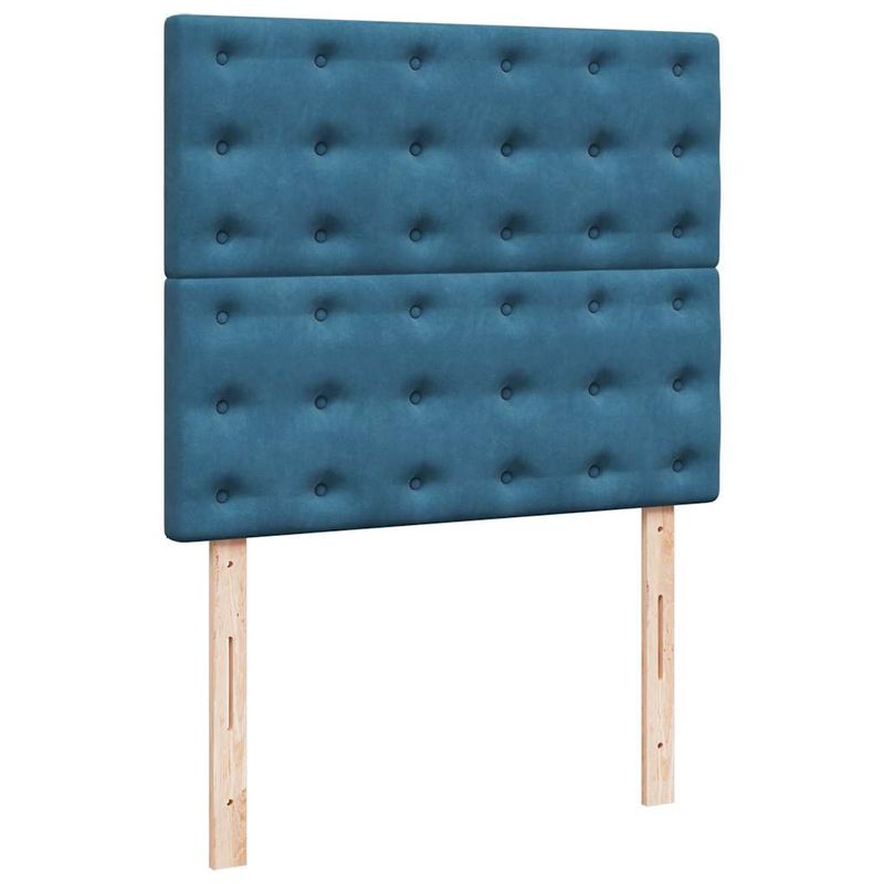 Casa si Gradina - Mobilier - Paturi si accesorii - Paturi - Cadru pat otoman cu saltele Albastru inchis 120x200cm catifea - Infinity.ro