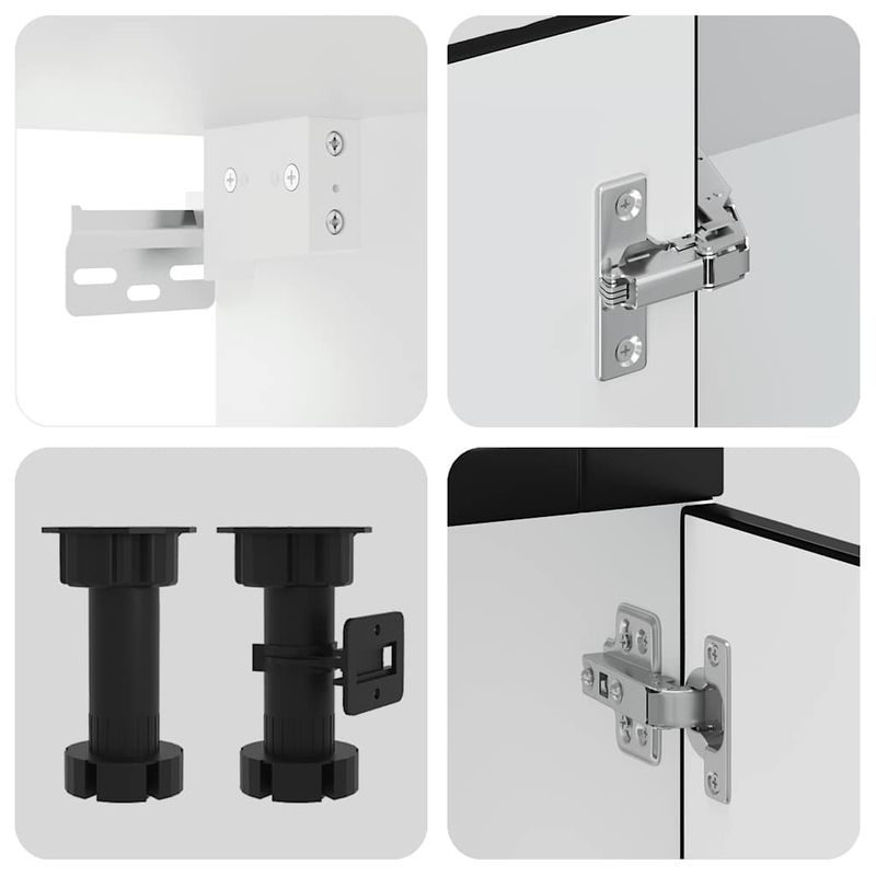 Casa si Gradina - Mobilier - Comode si corpuri - Corpuri bucatarie - Set dulap de bucatarie 14 piese „Porto” lemn negru prelucrat - Infinity.ro