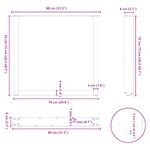Casa si Gradina - Mobilier - Feronerie si accesorii mobila - Picioare pentru masuta de cafea in forma U, 3 buc Antracit Otel, mărime 80x(72-73) cm - Infinity.ro