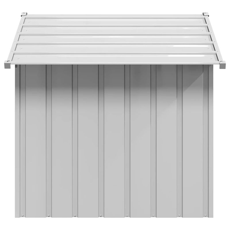 Petshop - Accesorii petshop - Culcusuri si custi - Custi interior si exterior - Casa pentru caini cu acoperis 131x101x102 cm otel galvanizat, gri - Infinity.ro