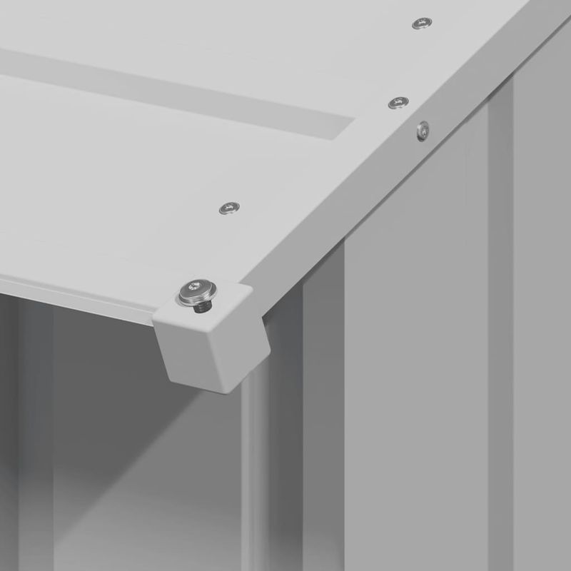 Petshop - Accesorii petshop - Culcusuri si custi - Custi interior si exterior - Casa pentru caini cu acoperis 131x101x102 cm otel galvanizat, gri - Infinity.ro