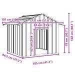 Petshop - Accesorii petshop - Culcusuri si custi - Custi interior si exterior - Casa pentru caini cu acoperis 131x101x102 cm otel galvanizat, gri - Infinity.ro