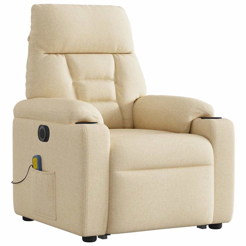 Ingrijire personala si Cosmetice - Sanatate si wellness - Articole wellness - Fotolii de masaj - Fotoliu electric de masaj rabatabil cu ridicare, crem, textil - Infinity.ro