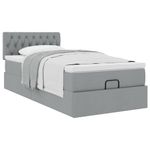 Casa si Gradina - Mobilier - Paturi si accesorii - Paturi - Cadru pat otoman cu saltea tesatura gri deschis 100x200cm - Infinity.ro
