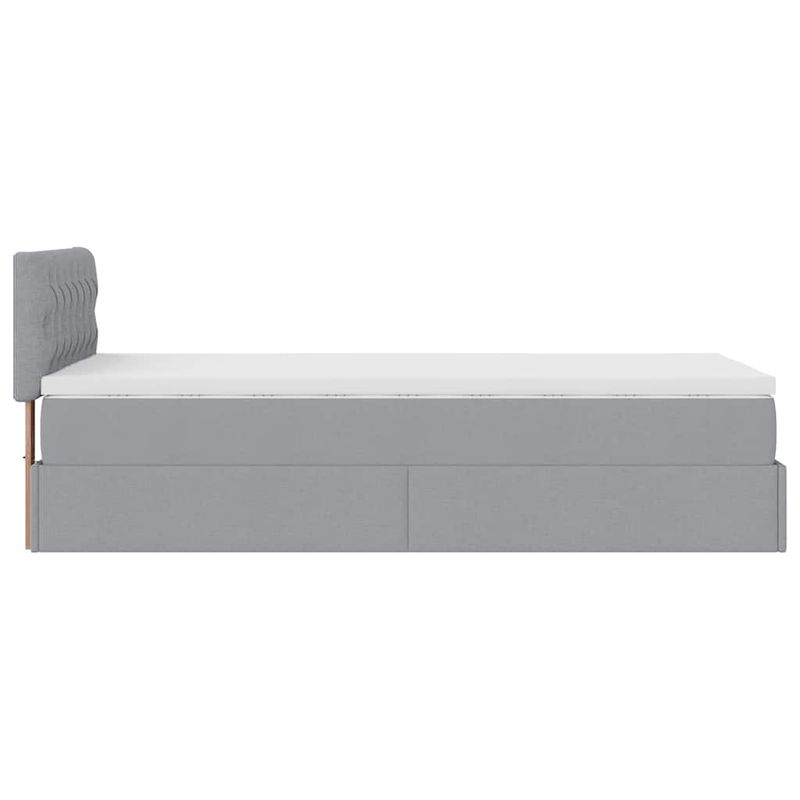 Casa si Gradina - Mobilier - Paturi si accesorii - Paturi - Cadru pat otoman cu saltea tesatura gri deschis 100x200cm - Infinity.ro