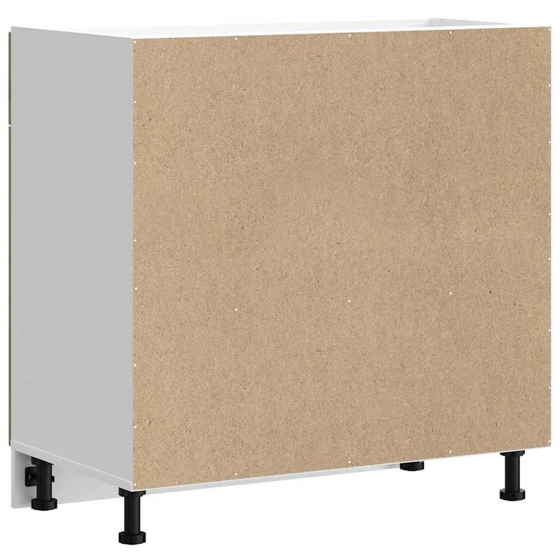 Casa si Gradina - Mobilier - Comode si corpuri - Corpuri bucatarie - Dulap de baza de bucatarie „Porto” din lemn de stejar artizanal, model 1x dulap inferior (2 uși 2 sertare), mărime 80x46x81.5 cm - Infinity.ro