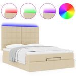 Casa si Gradina - Mobilier - Paturi si accesorii - Paturi - Cadru de pat otoman cu saltea crem 140x200cm stofa - Infinity.ro