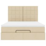 Casa si Gradina - Mobilier - Paturi si accesorii - Paturi - Cadru de pat otoman cu saltea crem 140x200cm stofa - Infinity.ro