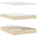 Casa si Gradina - Mobilier - Paturi si accesorii - Paturi - Cadru de pat otoman cu saltea crem 140x200cm stofa - Infinity.ro